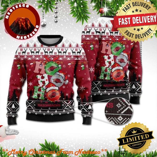Arkansas Razorbacks Ho Ho Ho Christmas Ugly Sweater