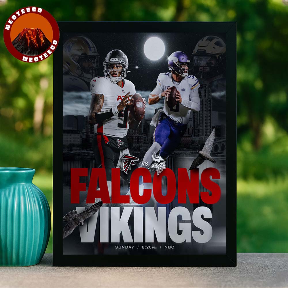 Atlanta Falcons vs Minnesota Vikings NFL Game Poster Sunday Night Football 2025 Home Decor Poster Canvas