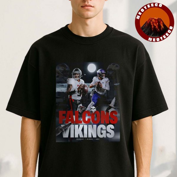 Atlanta Falcons vs Minnesota Vikings NFL Game Poster Sunday Night Football 2025 Unisex T-Shirt