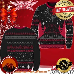 BABYMETAL Ugly Sweater 2024 Holiday Merchandise Red Moon New 2024 Christmas Gift Fans Ugly Sweater For Friends And Family