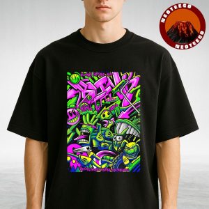 Blink 182 Music Poster At Bethel Woods Center For The Arts In Bethel NY On September 6 2025 Graffiti Neon Artwork Unisex T-Shirt