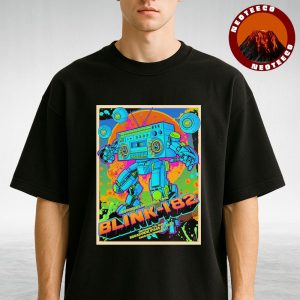 Blink-182 Music Poster At Broadview Stage In Saratoga Springs On September 7 2025 Missionary Impossible Tour Retro Futuristic Artwork Unisex T-Shirt