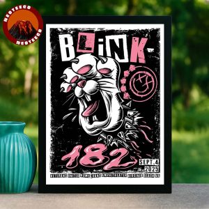 Blink 182 Poster At Veterans United Home Loans Amphitheater In Virginia Beach VA On September 4 2025 Tour Cat Artwork Home Decor Poster Canvas