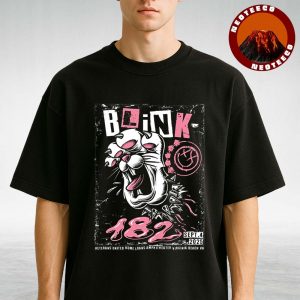 Blink 182 Poster At Veterans United Home Loans Amphitheater In Virginia Beach VA On September 4 2025 Tour Cat Artwork Unisex T-Shirt