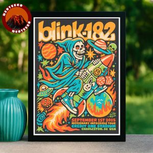 Blink 182 Show Poster At Credit One Stadium In Charleston SC On September 1 2025 Missionary Impossible Tour Space Artwork Home Decor Poster Canvas