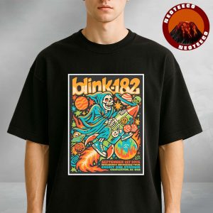 Blink 182 Show Poster At Credit One Stadium In Charleston SC On September 1 2025 Missionary Impossible Tour Space Artwork Unisex T-Shirt