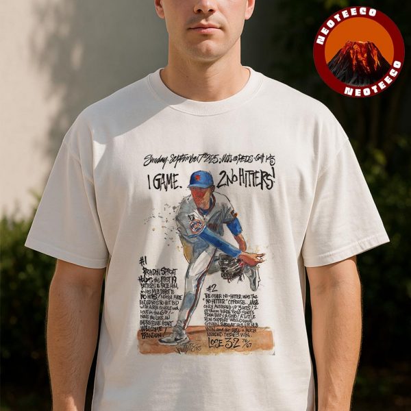 Brandon Sproat New York Mets MLB Debut 19 Batter No-Hit MLB Baseball September 7 2025 Poster Watercolor Sketch Artwork Unisex T-Shirt