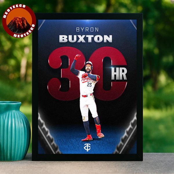 Byron Buxton Minnesota Twins 30 Home Runs Milestone MLB Baseball 2025 Poster Dynamic Celebration Artwork Home Decor Poster Canvas