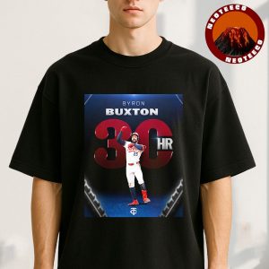 Byron Buxton Minnesota Twins 30 Home Runs Milestone MLB Baseball 2025 Poster Dynamic Celebration Artwork Unisex T-Shirt