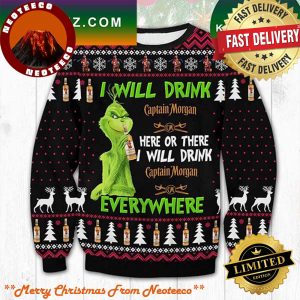 CAPTAIN MORGAN GRINCH CHRISTMAS  UGLY SWEATER 2025