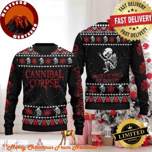 Cannibal Corpse Butchered At Birth Chirstmas Gifts 2024 Xmas For Family And Friends Ugly Sweater