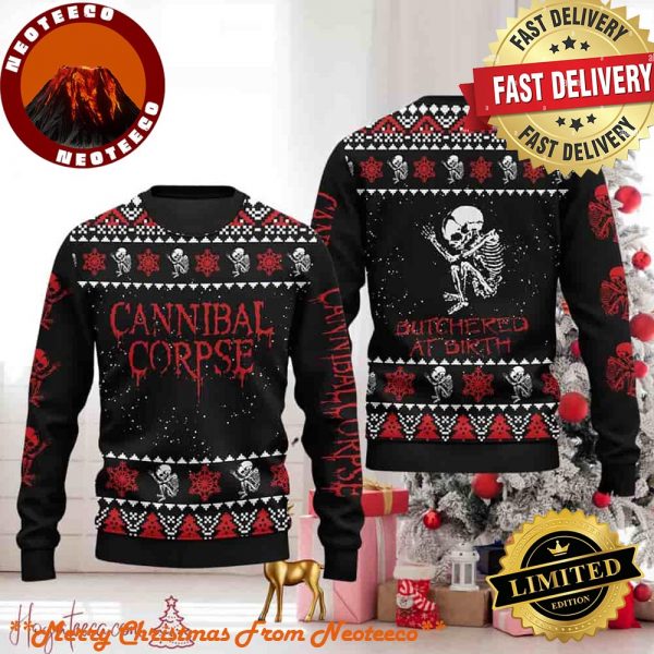 Cannibal Corpse Butchered At Birth Chirstmas Gifts 2024 Xmas For Family And Friends Ugly Sweater