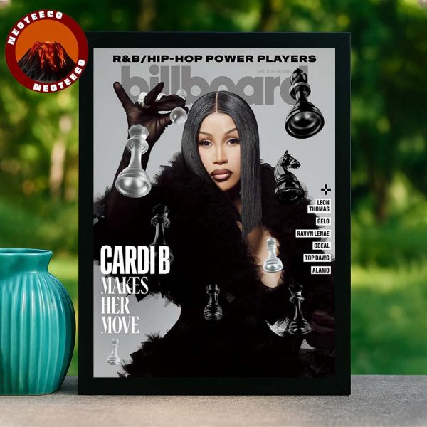 Cardi B Fashion Poster On Billboard Magazine Cover Hip Hop Power Players 2025 Artwork Design Home Decor Poster Canvas