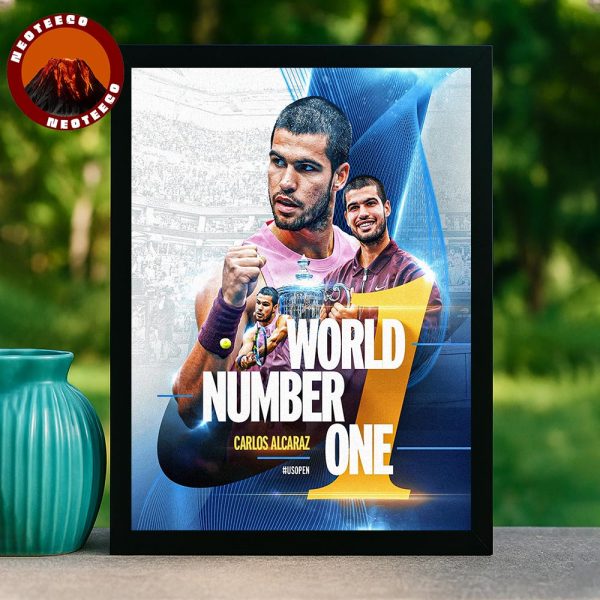 Carlos Alcaraz US Open World Number One Tennis 2025 Home Decor Poster Canvas