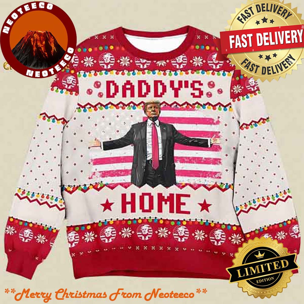 Daddy’s Home Donald Trump Christmas Holiday Ugly Sweater 2025