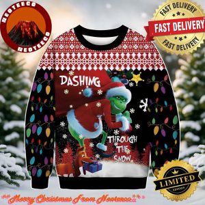 Dashing Though The Snow Grinch Ugly Sweater Gift For Family Ugly Christmas Sweater 2025