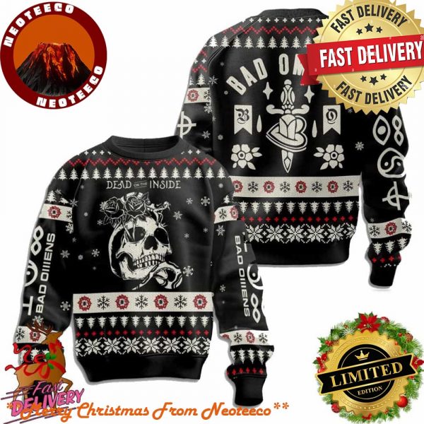 Dead On The Inside Bad Omens Christmas Gift Holiday 2025 Ugly Sweater