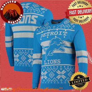 Detroit Lions NFL Christmas Holiday Speacial Blue Ugly Sweater 2025