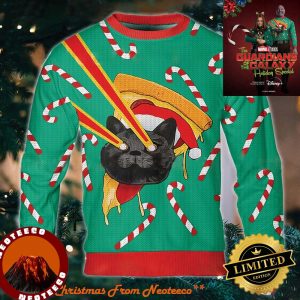 Drax Pizza Cat Laser Eyes The Guardians of the Galaxy Holiday Special Christmas Ugly Sweater 2025