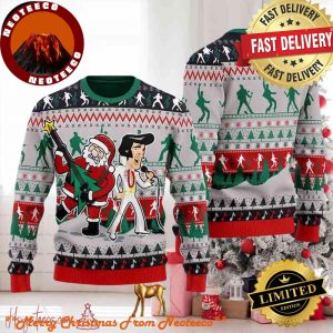 Elvis Presley And Santa Claus King Of Rock And Roll Ugly Christmas Sweater Chirstmas Gifts 2025 Xmas For Family And Friends Ugly Sweater