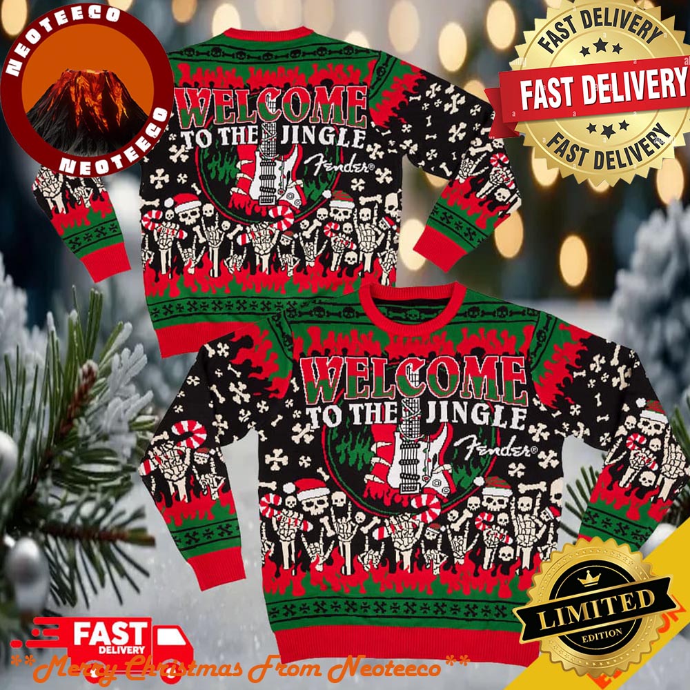 Fender Guitars 2025 Welcome To The Jingle Christmas Gift Ugly Sweater