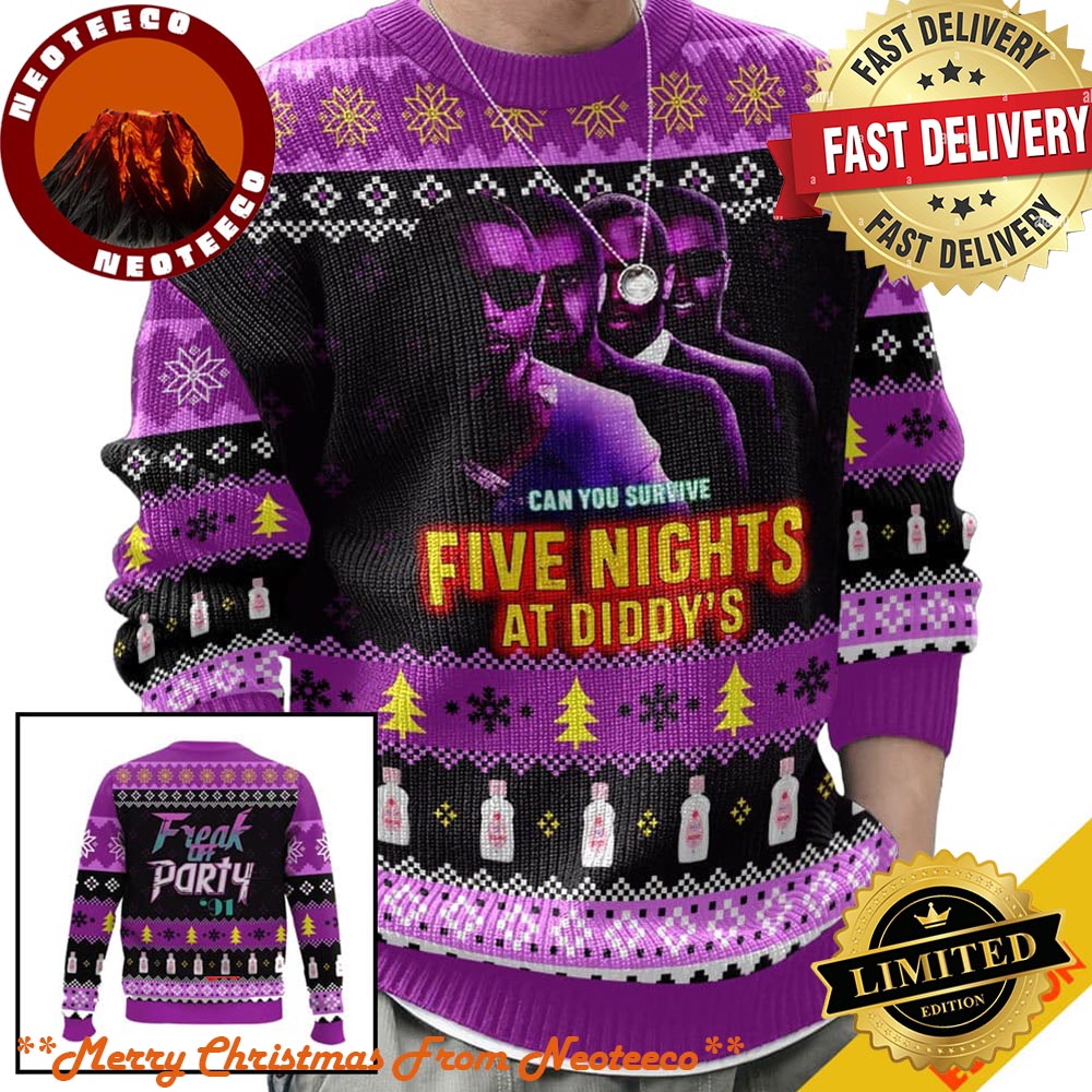Five Night At Diddy's Freak Off Party '91 Funny Diddy Ugly Sweater 2025