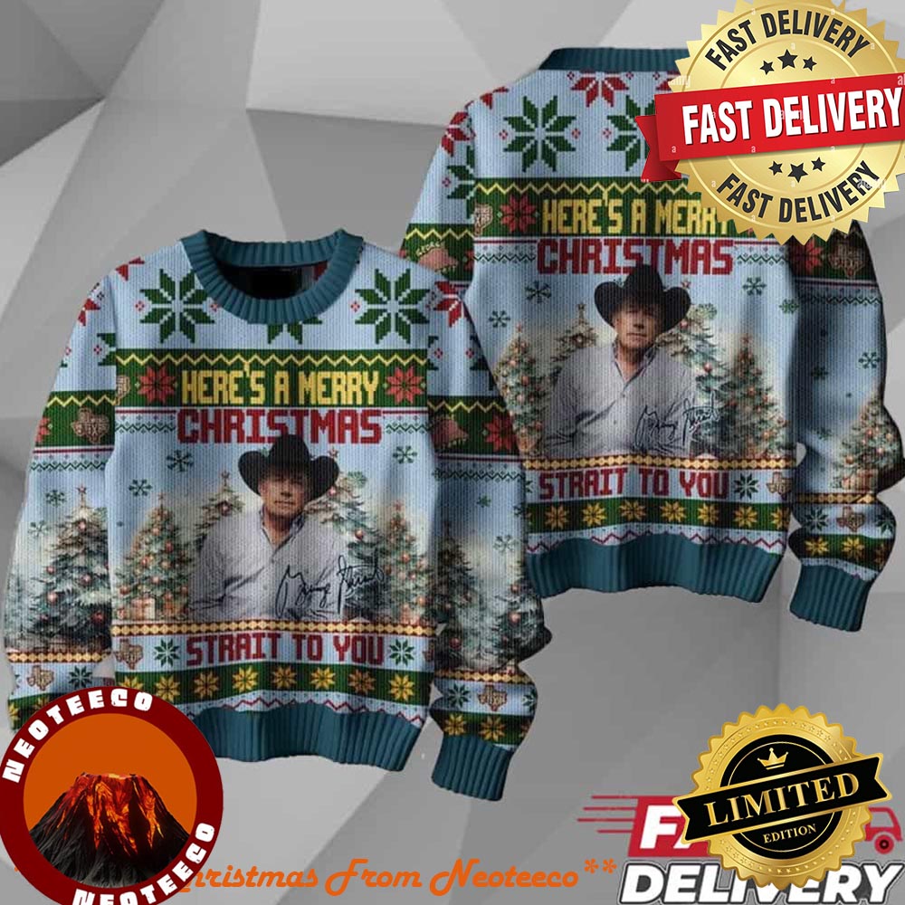 George Strait Here’s A Merry Christmas Happy New Year Ugly Sweater Xmas 2025