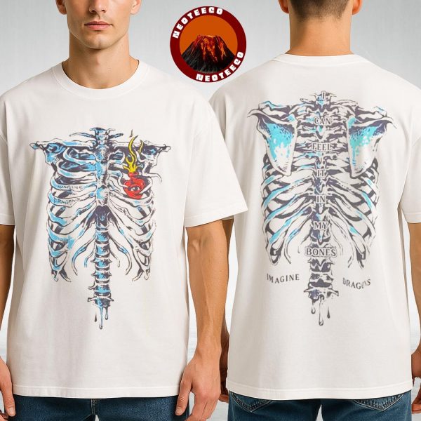 Imagine Dragons Bones Ribcage Artwork Venue Tee For Mexico City At Estadio GNP Seguros Two Sides Unisex T-Shirt