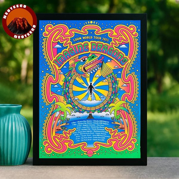 Imagine Dragons World Tour Poster At Estadio GNP Seguros In Mexico City On September 5 2025 Psychedelic Artwork Home Decor Poster Canvas