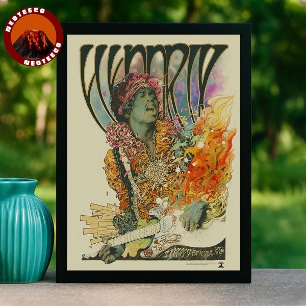 Jimi Hendrix Monterey Pop Festival 1967 Psychedelic Concert Poster Artwork Home Decor Poster Canvas