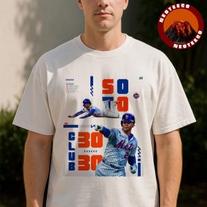 Juan Soto New York Mets Poster 30-30 Club Career 2025 Historic Achievement Highlight Unisex T-Shirt