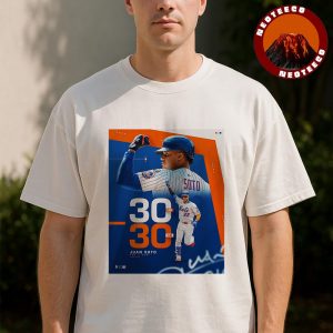 Juan Soto New York Mets Poster 30 HR 30 SB 2025 Career Milestone Highlight Unisex T-Shirt