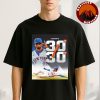 Juan Soto New York Mets Poster 30-30 Club Career 2025 Historic Achievement Highlight Unisex T-Shirt