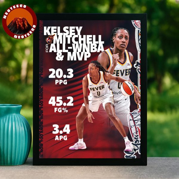 Kelsey Mitchell Indiana Fever All-WNBA MVP Candidate WNBA Basketball 2025 Home Decor Poster Canvas