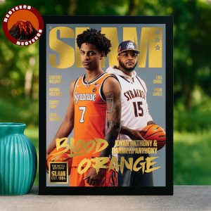 Kiyan Anthony Carmelo Anthony Syracuse Blood Orange Legacy NCAA Basketball 2025 SLAM Magazine Cover Bold Vintage Artwork Gold Metal Home Decor Poster Canvas