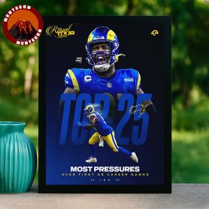 Kobie Turner Los Angeles Rams NFL Top 25 Pressures Career 2025 Home Decor Poster Canvas