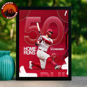Kyle Schwarber Philadelphia Phillies 50 Homeruns Club MLB Baseball 2025 Poster Impact Red Artwork Home Decor Poster Canvas