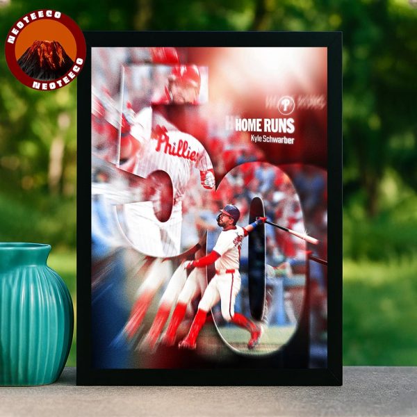 Kyle Schwarber Philadelphia Phillies Poster 50 Home Runs 2025 Season Record Highlight Home Decor Poster Canvas