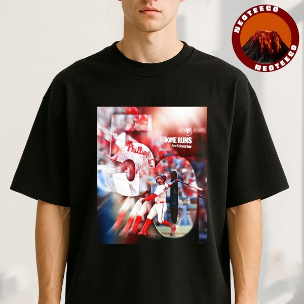 Kyle Schwarber Philadelphia Phillies Poster 50 Home Runs 2025 Season Record Highlight Unisex T-Shirt