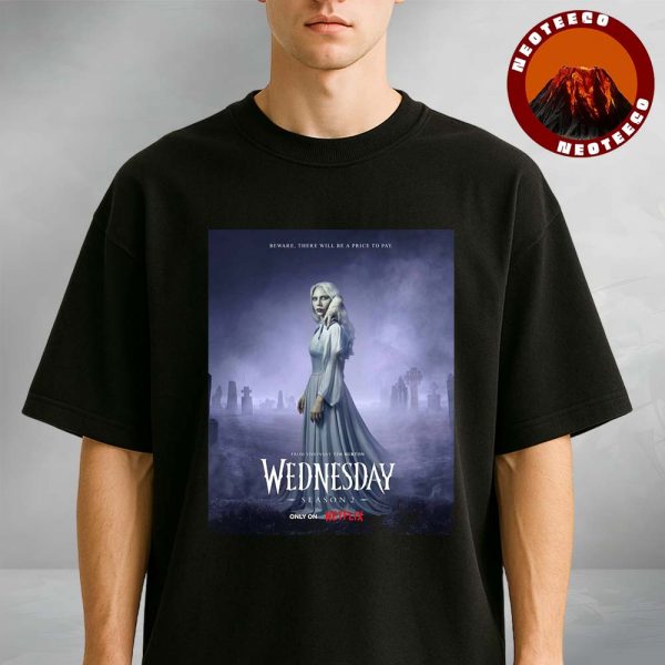 Lady Gaga Movie Poster On Netflix On September 3 2025 Wednesday Season 2 Gothic Artwork Unisex T-Shirt