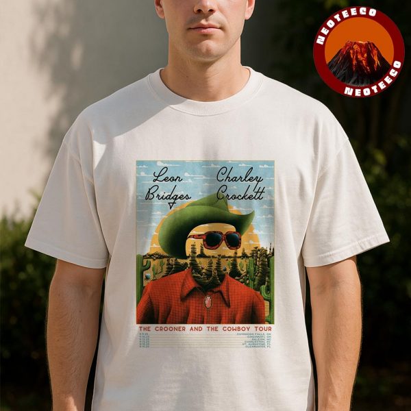 Leon Bridges And Charley Crockett Poster The Crooner And The Cowboy Tour 2025 Artwork Unisex T-Shirt