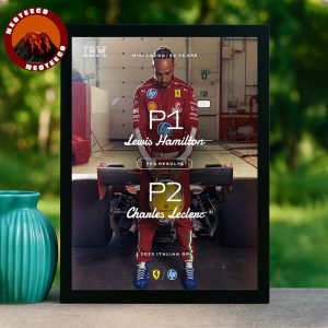 Lewis Hamilton Italian GP Poster At Monza Italy On 2025 FP1 Results Ferrari F1 Racing Home Decor Poster Canvas