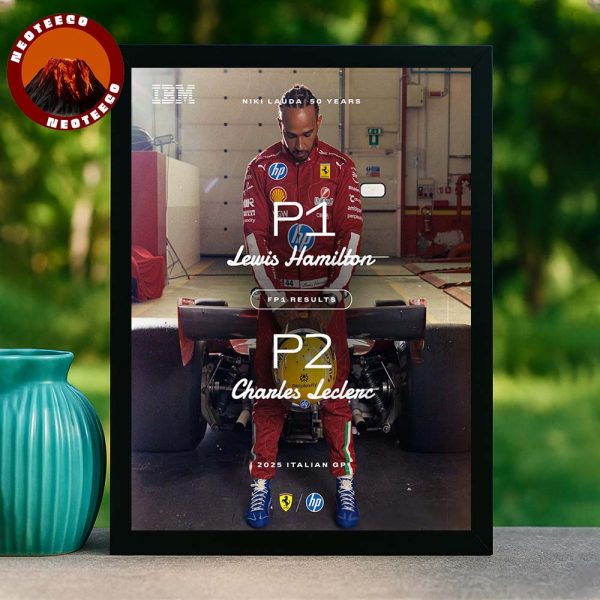 Lewis Hamilton Italian GP Poster At Monza Italy On 2025 FP1 Results Ferrari F1 Racing Home Decor Poster Canvas