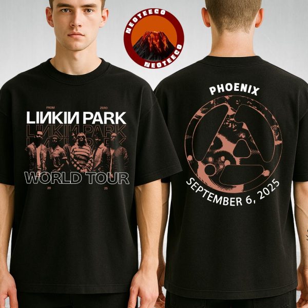 Linkin Park Venue Tee In Phoenix AZ At PHX Arena On September 6th 2025 From Zero World Tour Two Sides Unisex T-Shirt