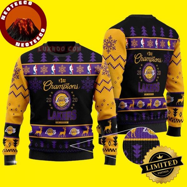 Los Angeles Lakers NBA Champion Lakers 2025 Ugly Christmas Sweater