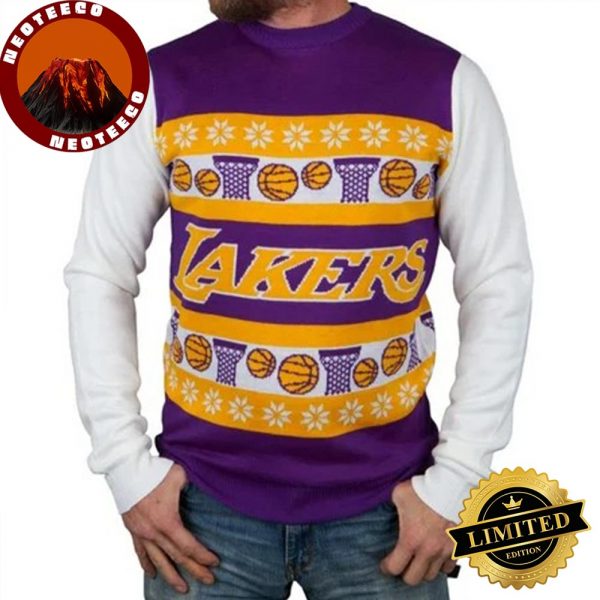Los Angeles Lakers One Too Many Ugly Christmas Sweater 2025