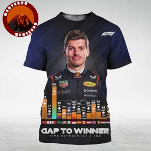Max Verstappen F1 Poster Gap To Winner 2025 Red Bull Racing Victory Artwork All Over Print Shirt