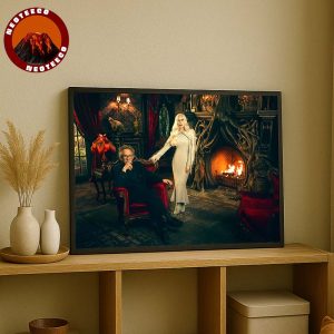 New Photo Of Lady Gaga And Tim Burton For Wednesday Season 2 Home Decor Poster Canvas