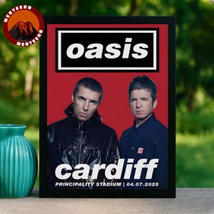 Oasis Concert Poster At Principality Stadium In Cardiff Wales On July 4 2025 Reunion Tour Artwork Home Decor Poster Canvas