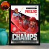 Philadelphia Phillies Team NL East Champions Major League Baseball Baseball 2025 Poster Team Spirit Artwork Home Decor Poster Canvas